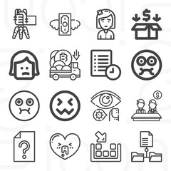 16 pack of accumulate  lineal web icons set