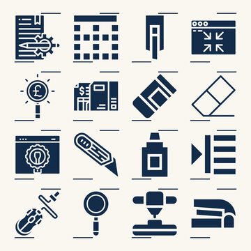 Simple set of edn related filled icons.