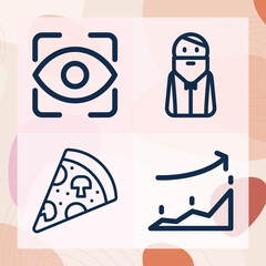 Simple set of screening related lineal icons