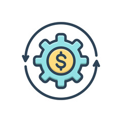 Color illustration icon for transactions