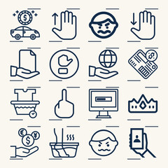 Simple set of loaded related lineal icons.