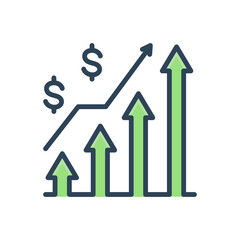 Color illustration icon for growing business