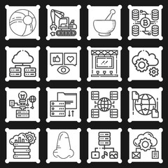16 pack of massive  lineal web icons set