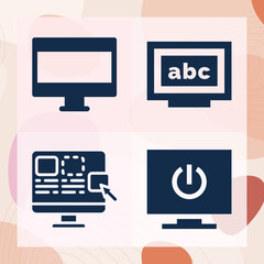 Simple set of picture tube related filled icons