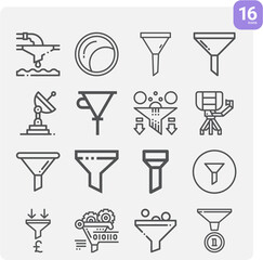 Simple set of electrical device related lineal icons.