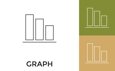 Editable Graph Thin Line Icon with Title. Useful For Mobile Application, Website, Software and Print Media.