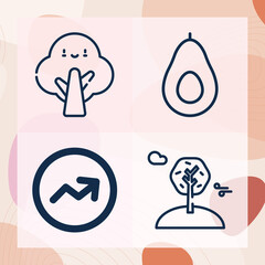 Simple set of fruitful related lineal icons
