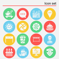 16 pack of cup  filled web icons set