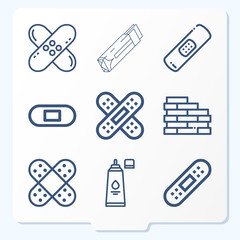 Simple set of 9 icons related to cement