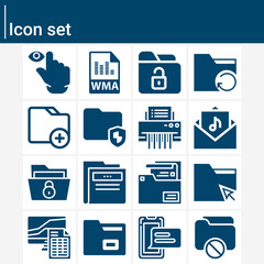 Simple set of folder related filled icons.