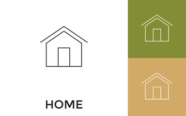 Editable Home Thin Line Icon with Title. Useful For Mobile Application, Website, Software and Print Media.