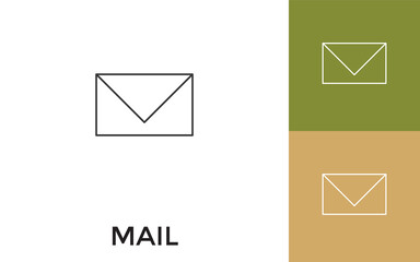 Editable Mail Thin Line Icon with Title. Useful For Mobile Application, Website, Software and Print Media.
