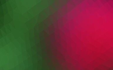 Light Green, Red vector abstract polygonal layout.