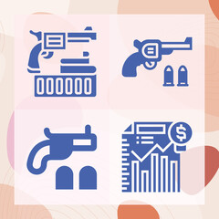 Simple set of side arm related filled icons
