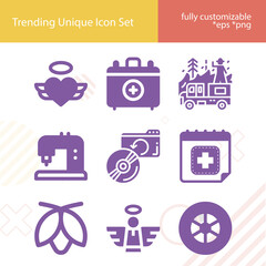 Simple set of auto related filled icons.