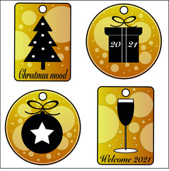 Vector New Year label for 2021