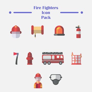 fire fighters illustration art icon pack