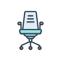 Color illustration icon for office chair