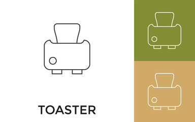 Editable Toaster Thin Line Icon with Title. Useful For Mobile Application, Website, Software and Print Media.