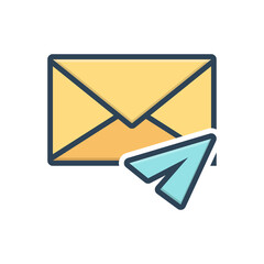 Color illustration icon for direct message