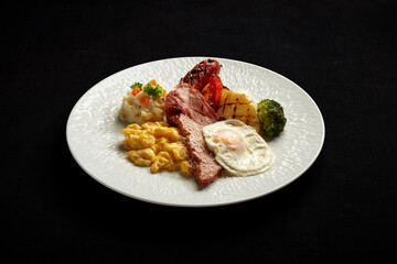 grilled meat with vegetables