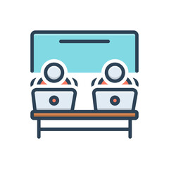 Color illustration icon for office workplace