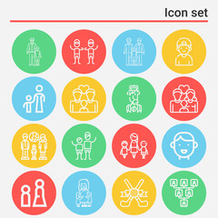 16 pack of eldest  lineal web icons set