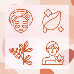 Simple set of ovary related lineal icons