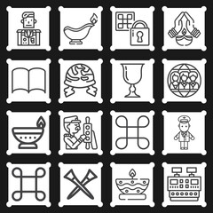 16 pack of liturgy  lineal web icons set