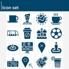 Simple set of russia related filled icons.