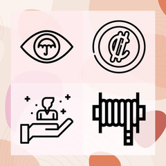 Simple set of prevention related lineal icons