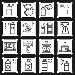 16 pack of spent  lineal web icons set