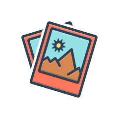 Color illustration icon for picture