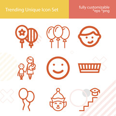 Simple set of celebrate related lineal icons.