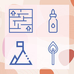 Simple set of field related lineal icons
