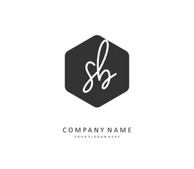 S B SB Initial letter handwriting and signature logo. A concept handwriting initial logo with template element.