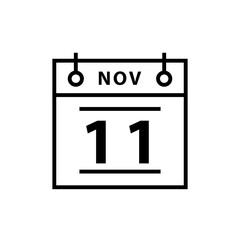calendar 11 november icon for your design