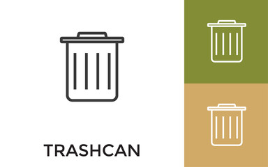 Editable Trash Can Icon with Title. Useful For Mobile Application, Website, Software and Print Media.