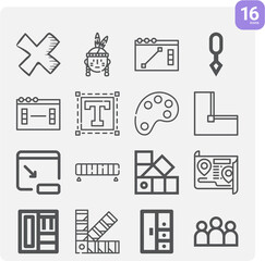Simple set of variety related lineal icons.