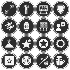 16 pack of competitor  filled web icons set