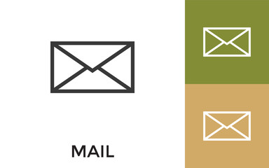 Editable Mail Icon with Title. Useful For Mobile Application, Website, Software and Print Media.