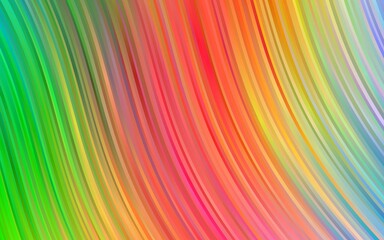 Light Multicolor, Rainbow vector background with curved circles.