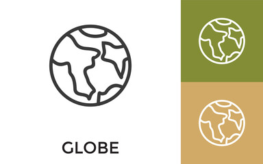 Editable Globe Icon with Title. Useful For Mobile Application, Website, Software and Print Media.