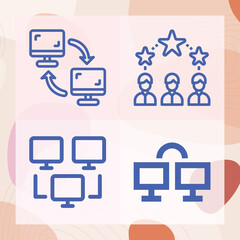 Simple set of socialization related lineal icons