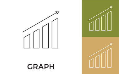 Editable Graph Thin Line Icon with Title. Useful For Mobile Application, Website, Software and Print Media.