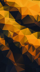 Abstract Yellow Black Color Polygon Background Design, Abstract Geometric Origami Style With Gradient. Presentation,Website, Backdrop, Cover,Banner,Pattern Template