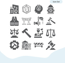 Simple set of construct related filled icons.