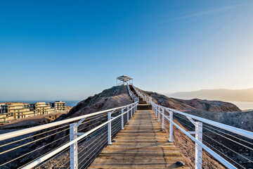 Fototapeta premium Stairway to the sky above Red Sea, Middle East