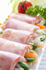 野菜のベーコン巻