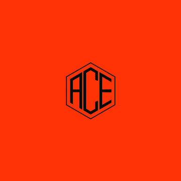 ACE letter icon design on RED background.  Creative letter ACE/A C E logo design. AC E  initials Logo design